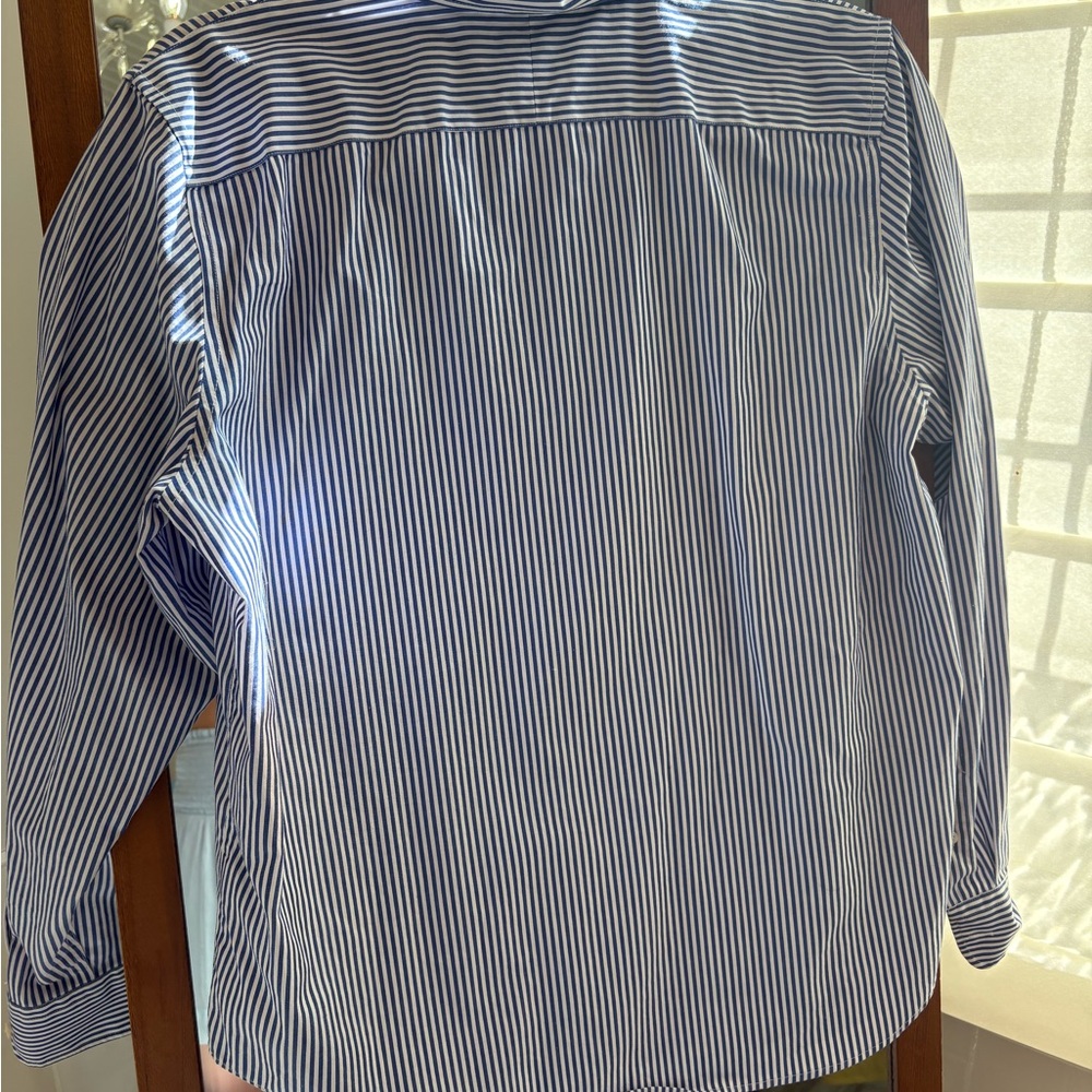 Ralph Lauren Blue and White Striped Easy Care 100% Cotton Women’s Shirt - Picture 4 of 4
